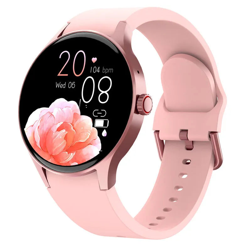Men's and women's smart Bluetooth sport watch with round touch screen on wrist