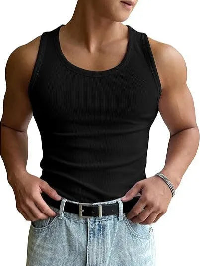 Men's tight fit round neck workout t-shirt with wool lining in six colour options for gym training