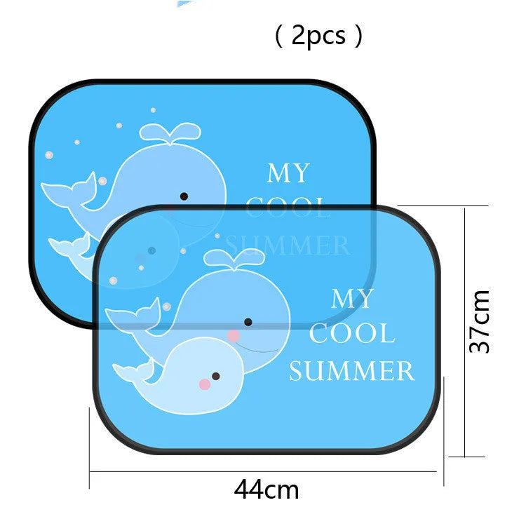 Electrostatic adsorption car side window sunshade pair made from nylon mesh material