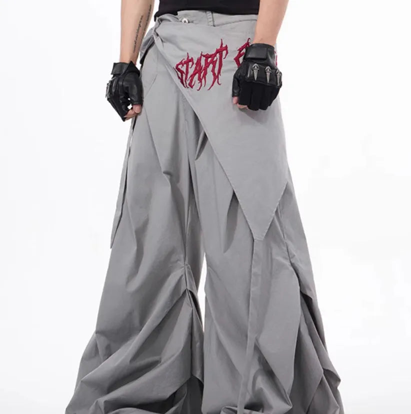 Boys wide-leg trousers in Korean style with solid black colour option