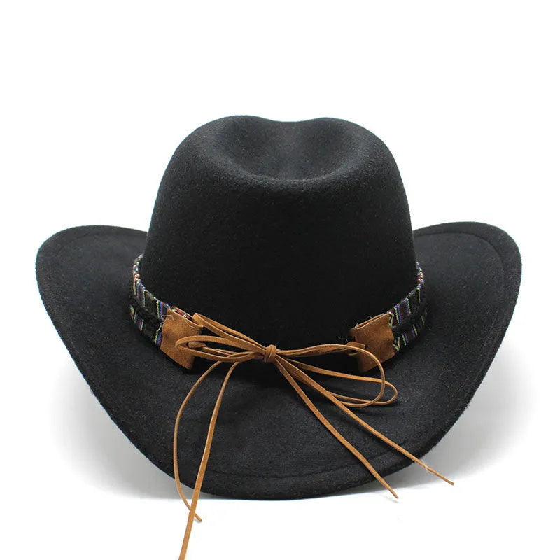 Western-style cowboy hat with bell crown in multiple colour options including army green, brown, and black