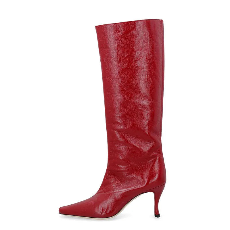 Women's square toe cowboy boot in microfiber, shown in multiple colour options.