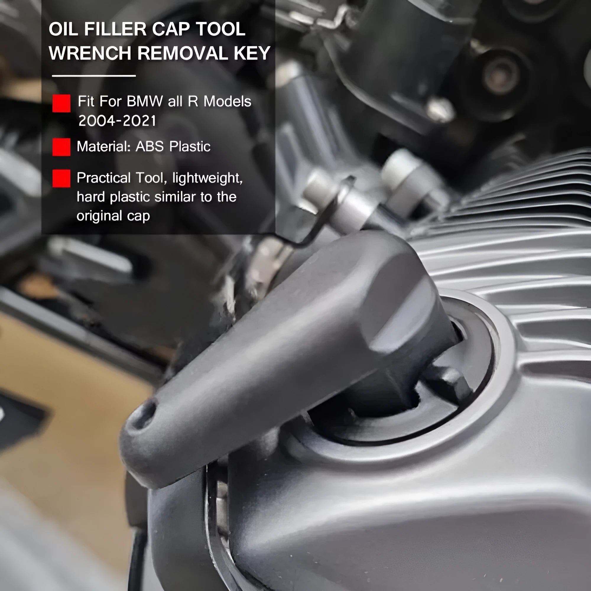 Black nylon quick release wrench for BMW motorcycle oil cap