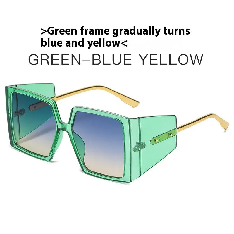 Large square acetate sunglasses with UV400 lenses in seven colour options
