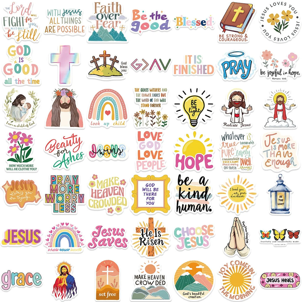 Set of 50 printed graffiti stickers with random patterns for laptop and notebook decoration
