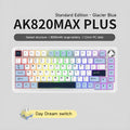 Black, Grey and Yellow three-mode wireless hot-swappable mechanical keyboard with key puller and tools.