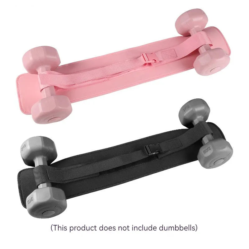 Black weight-bearing hip bridge auxiliary strap with load-bearing belt for fitness training