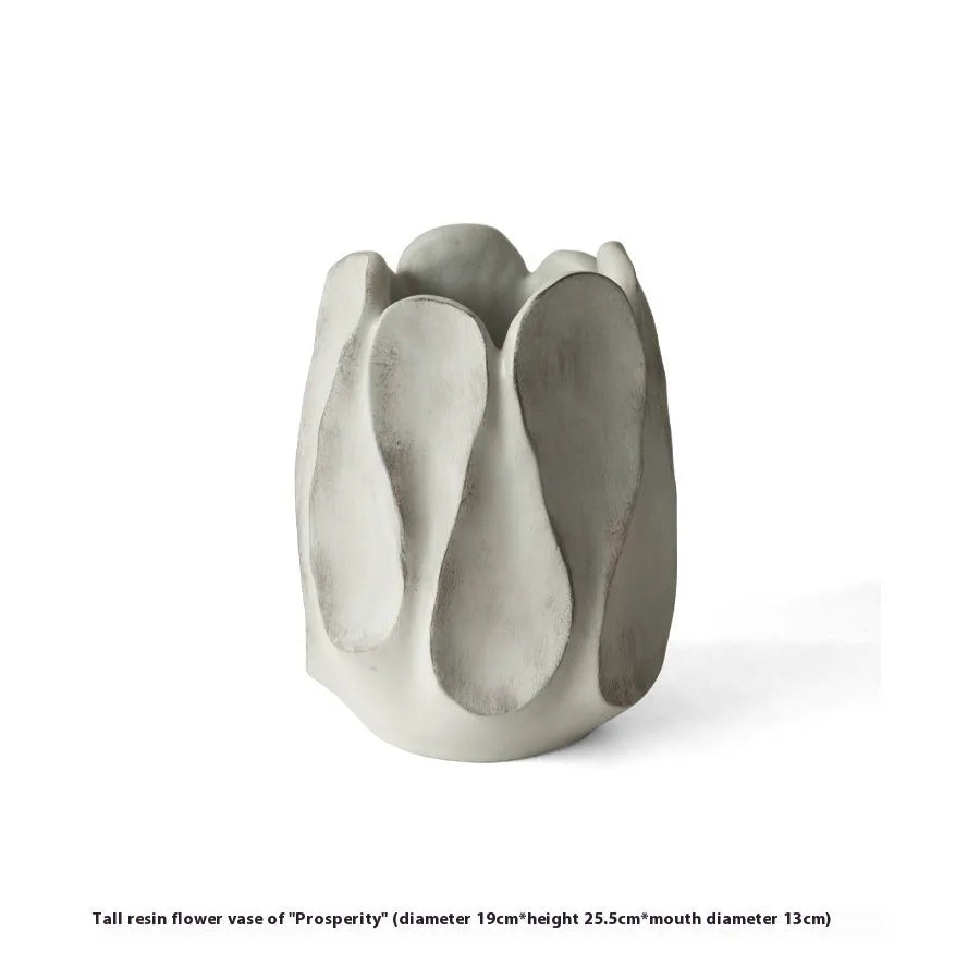 Irregular ceramic vase handcrafted from magnesium clay for flower arrangements