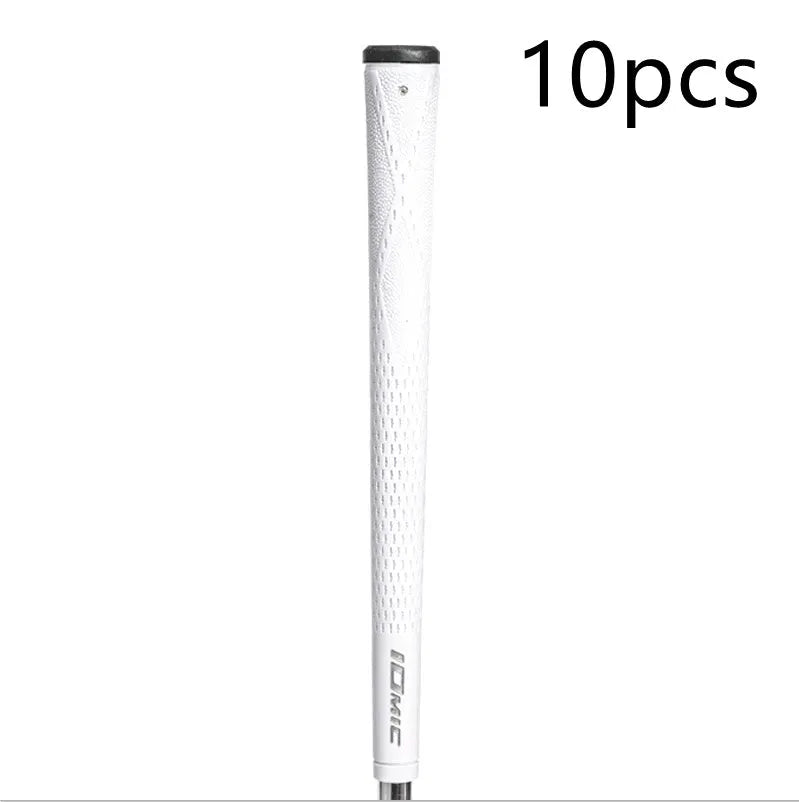 TPE rubber golf club grip in assorted colours including pink, red, blue, white, and black with coloured head accents.