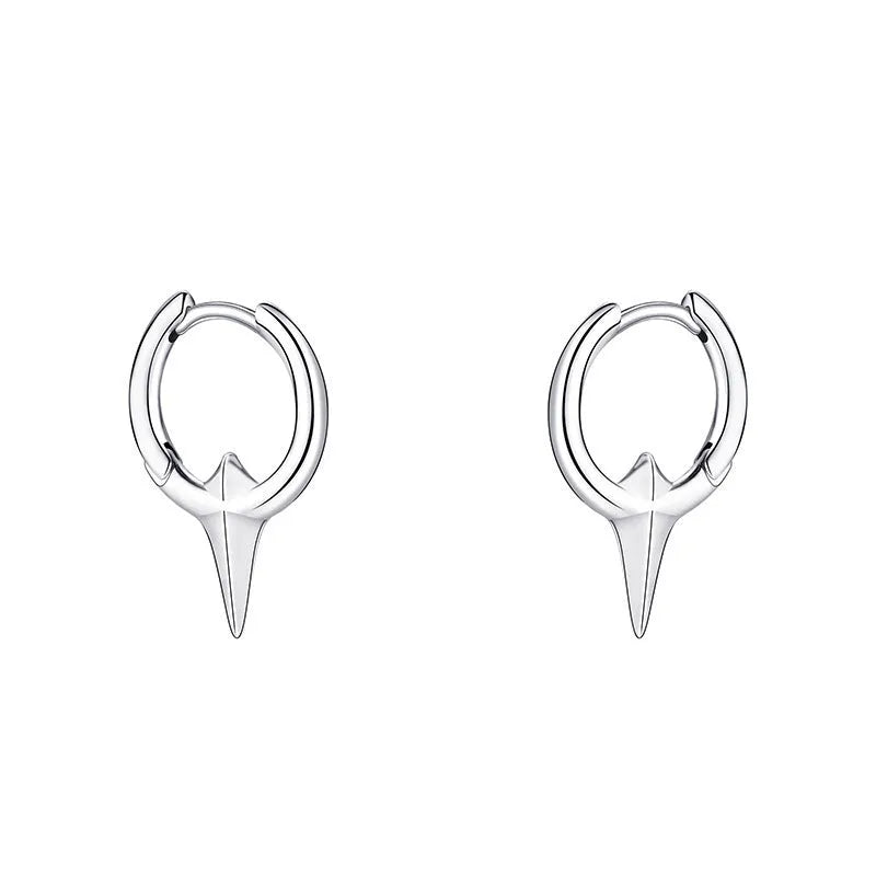 Geometric star shaped ear clips for women with copper construction and platinum electroplated finish