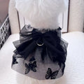 Black gauze princess tulle skirt for small dogs and cats with elastic chest