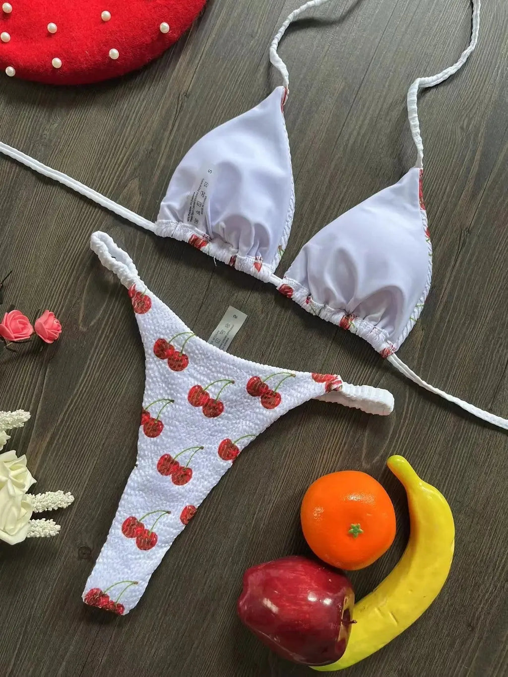 Women's printed bikini swimsuit in quick-dry nylon with cotton lining, shown in colour RT2110.