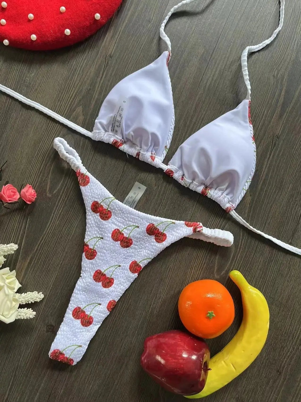 Women's printed bikini swimsuit in quick-dry nylon with cotton lining, shown in colour RT2110.