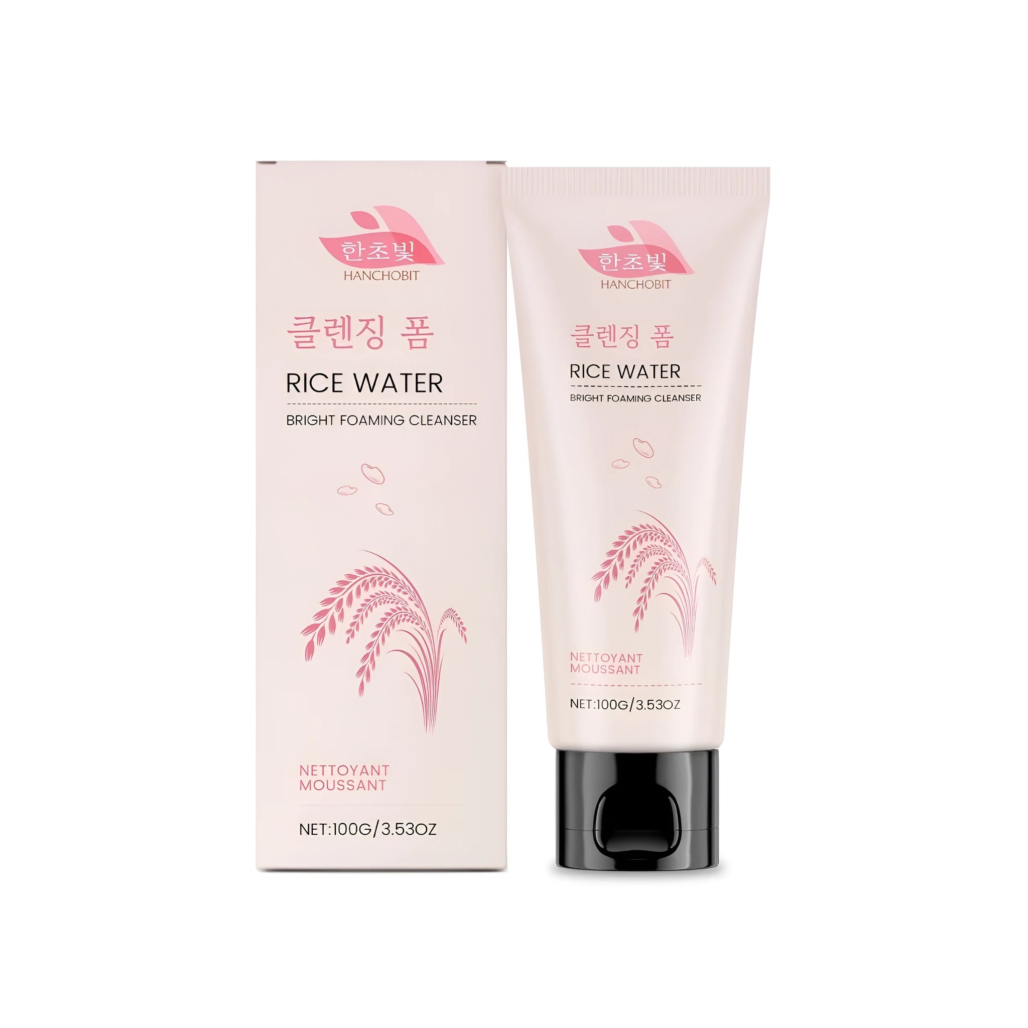 100g bottle of Rice Water Bright Foaming Cleanser with rice bran water and hyaluronic acid