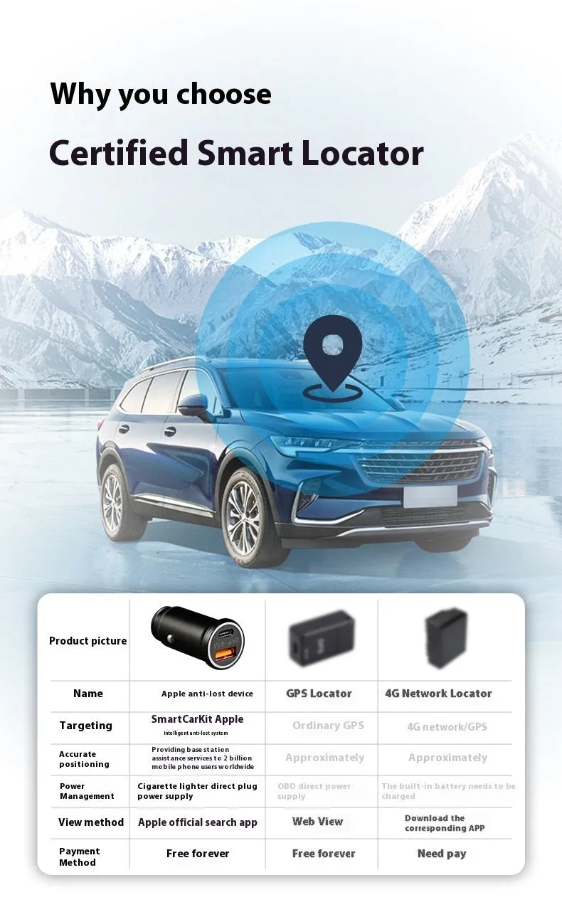 Black ABS plastic car charger GPS locator instrument for vehicle tracking