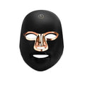 Rechargeable manual touch LED beauty face mask in white rose gold edge colour with fixing strap