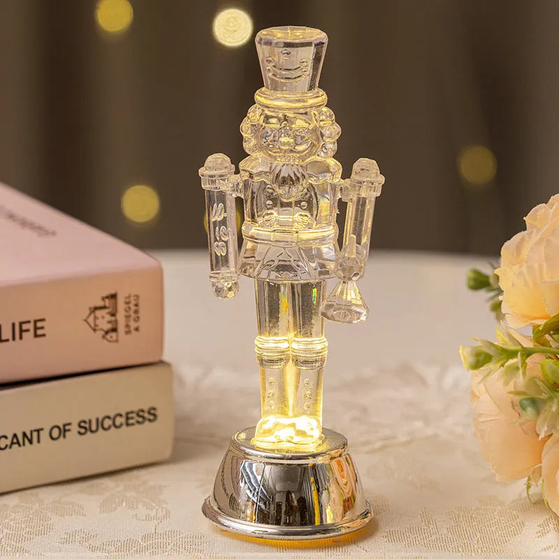Transparent plastic walnut soldier nutcracker desktop Christmas ornament