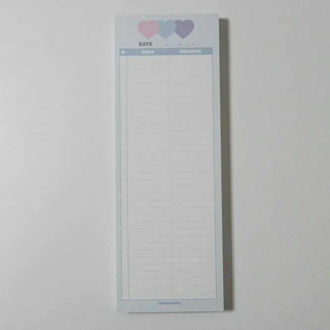 English word learning notepad in B5 half size with pink cover and 30 double-sided sheets