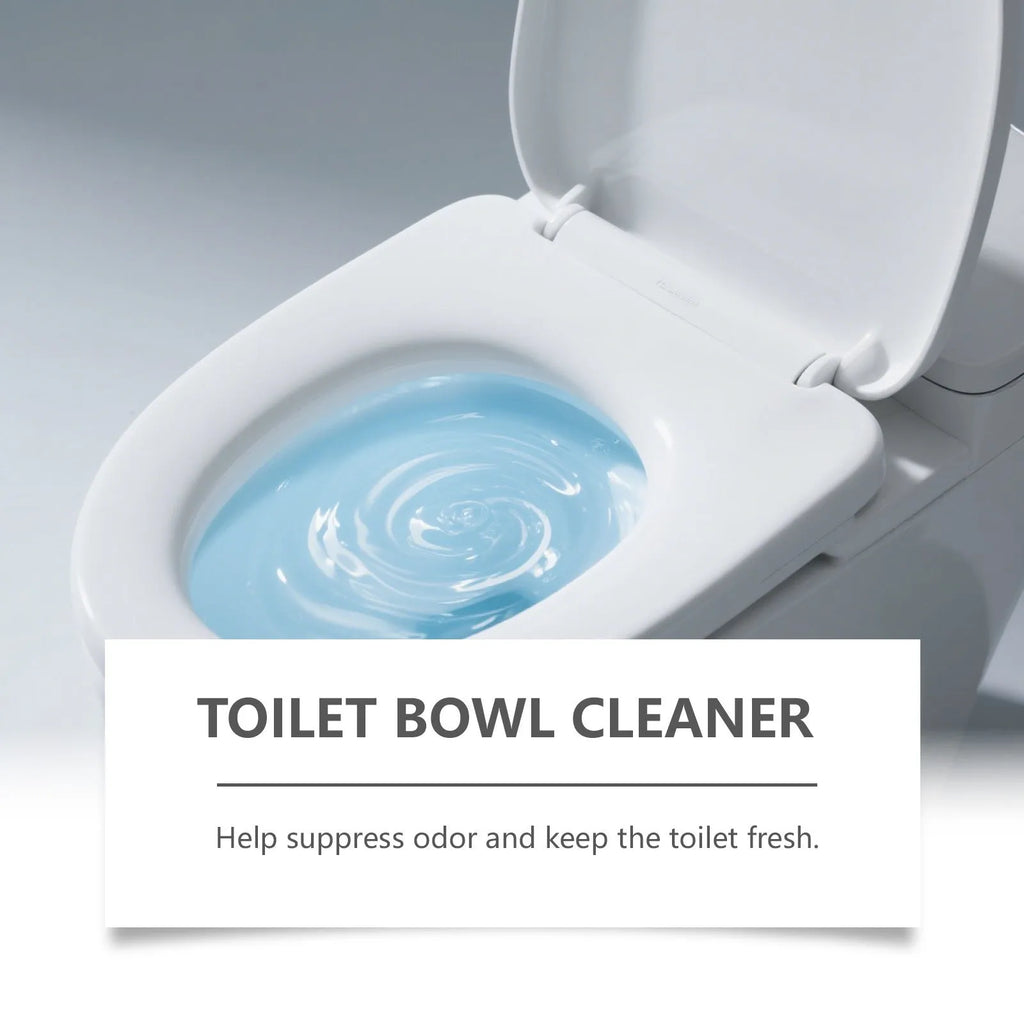 Toilet cleaning powder sachets for descaling and stain removal.