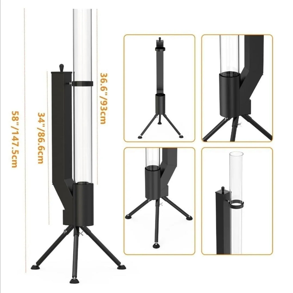 Vertical iron wood burning rocket furnace heating stove for courtyards