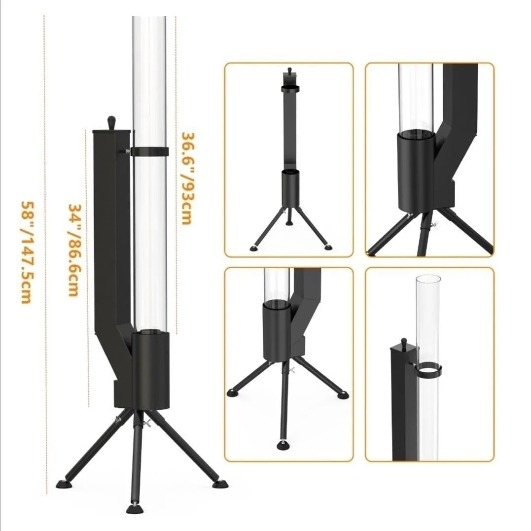 Vertical iron wood burning rocket furnace heating stove for courtyards