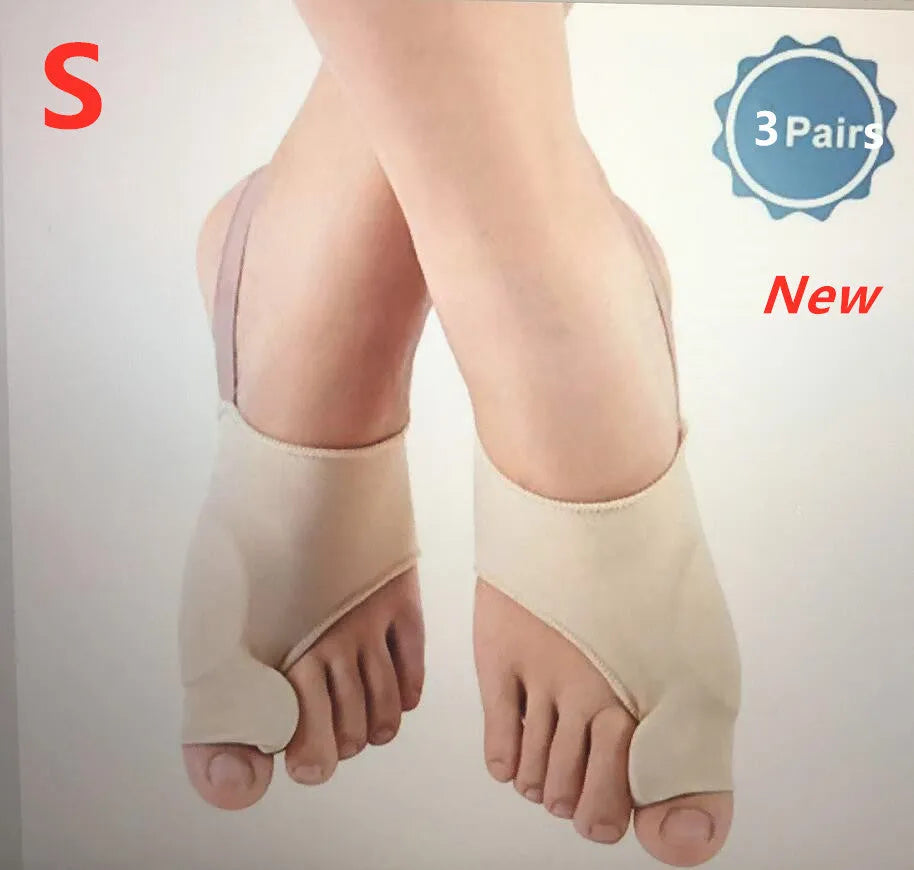 Corrective bunion socks with silicone gel pad and toe separator in three sizes