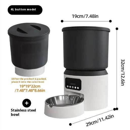 4 litre smart pet feeder with wifi remote control and optional rotating camera