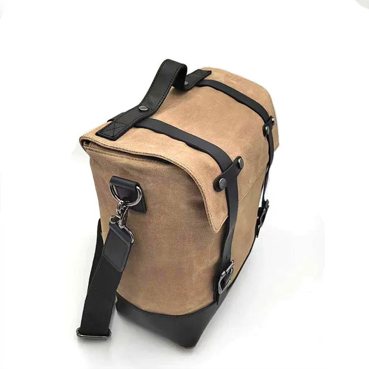 Thick waterproof canvas motorcycle side bag with large capacity dimensions