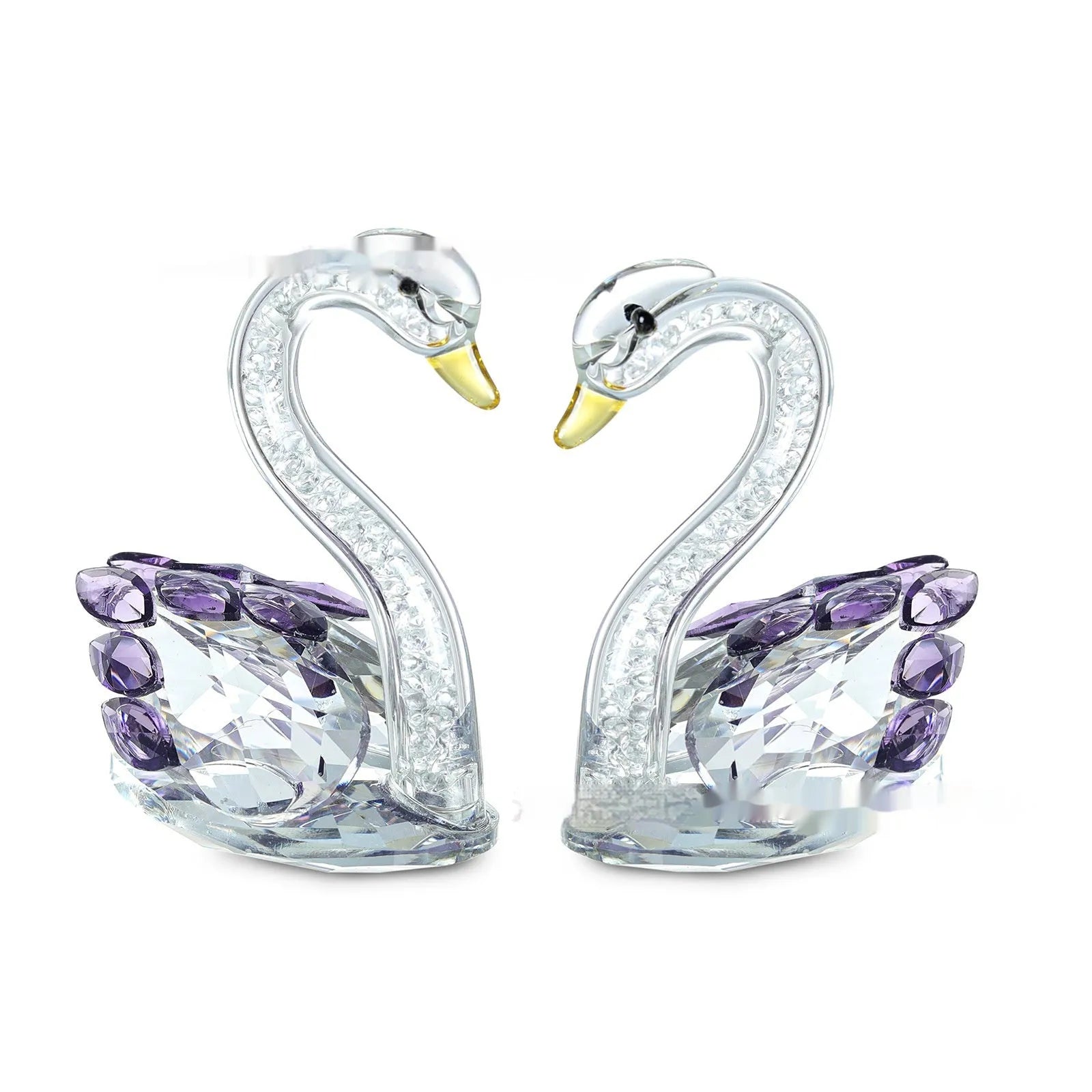 Crystal swan desktop ornament in modern simplicity style with colour options