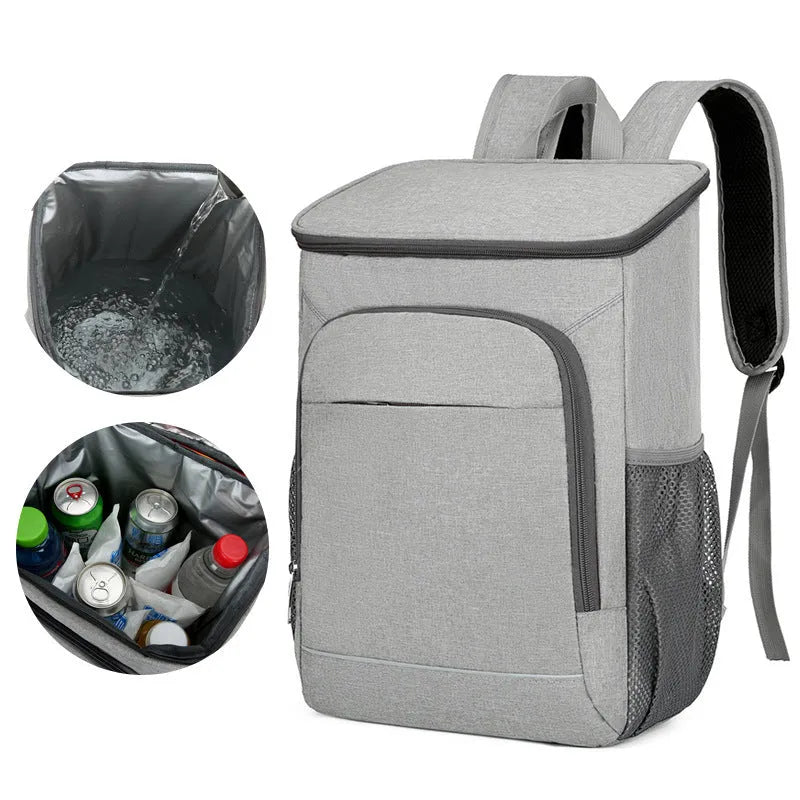 Large capacity outdoor thermal picnic backpack in Oxford cloth with curved shoulder straps and dry wet separation