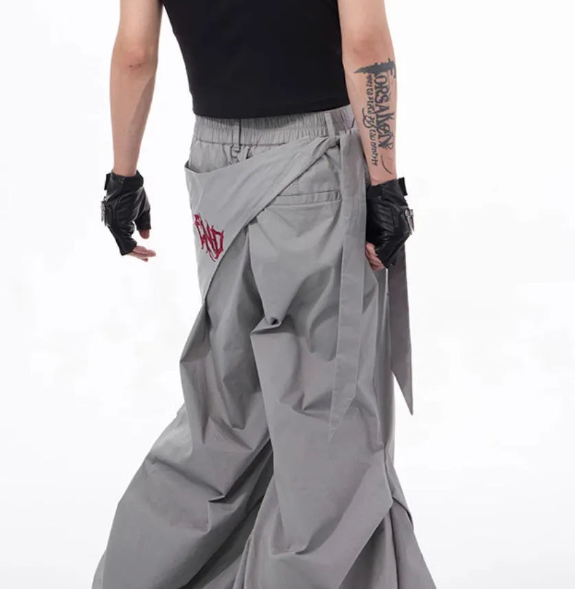 Boys wide-leg trousers in Korean style with solid black colour option