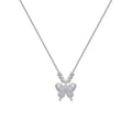 Silver butterfly pendant necklace on adjustable 41-50cm chain with cross link detail