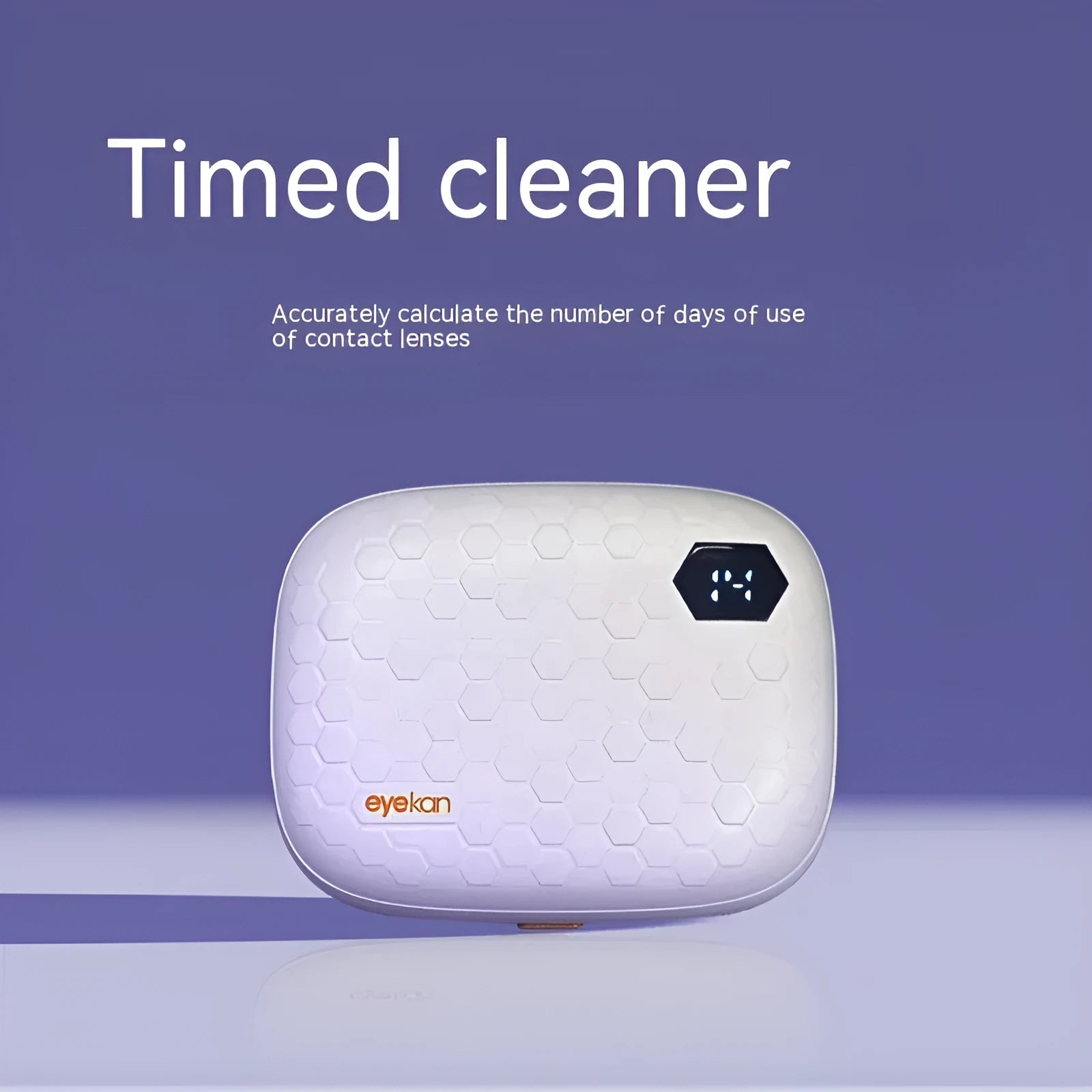 Electric ultrasonic cleaning machine in plastic with 85x65x30mm dimensions for invisible glasses in pearl white blue and pink