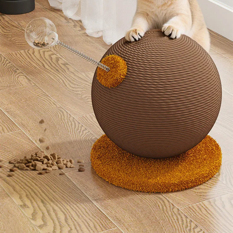 Cat scratching post with hemp rope texture and removable self-grooming component in large and small sizes