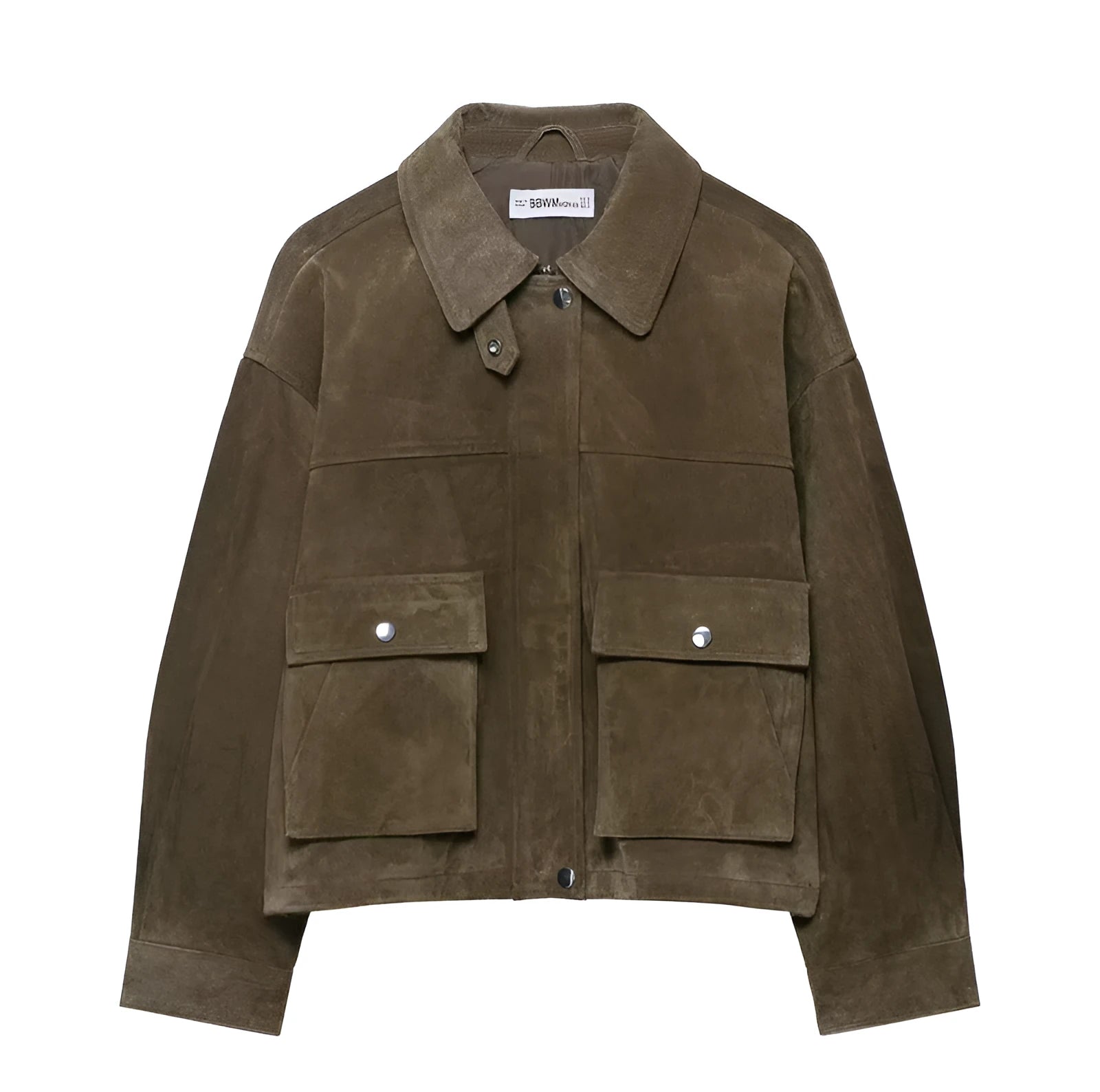 Women's picture colour PU leather jacket in Japanese Korean casual style