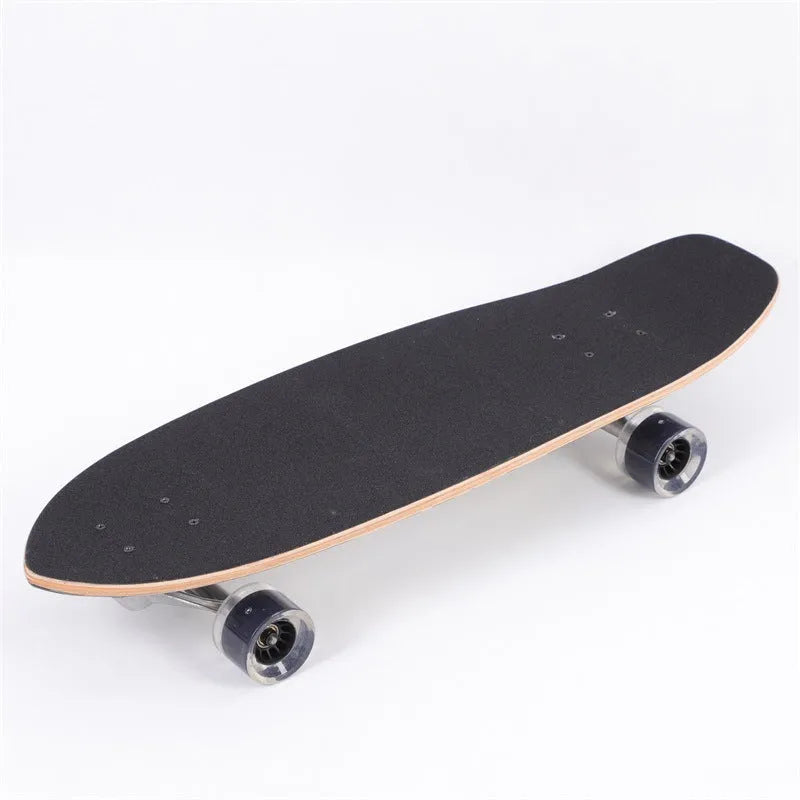 White maple wood street scooter with 31-inch deck for adult riders.