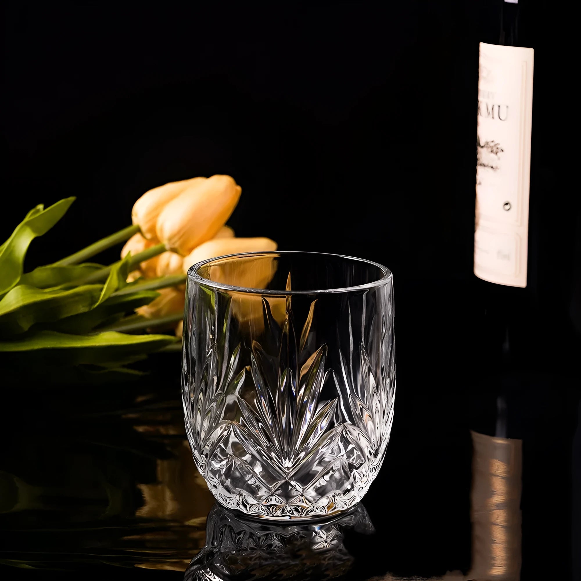 Whiskey glass with thick base in selected colour from ten available options, 301-400ml capacity