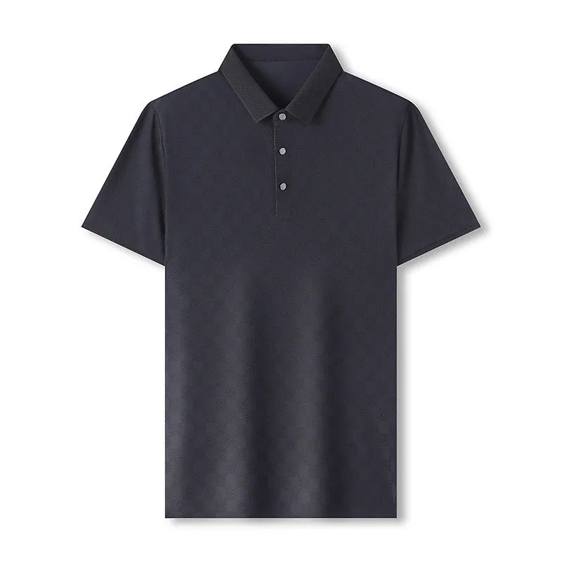 Rhombus pattern thin short sleeve T-shirt with slit side detail in black, green, or brown.