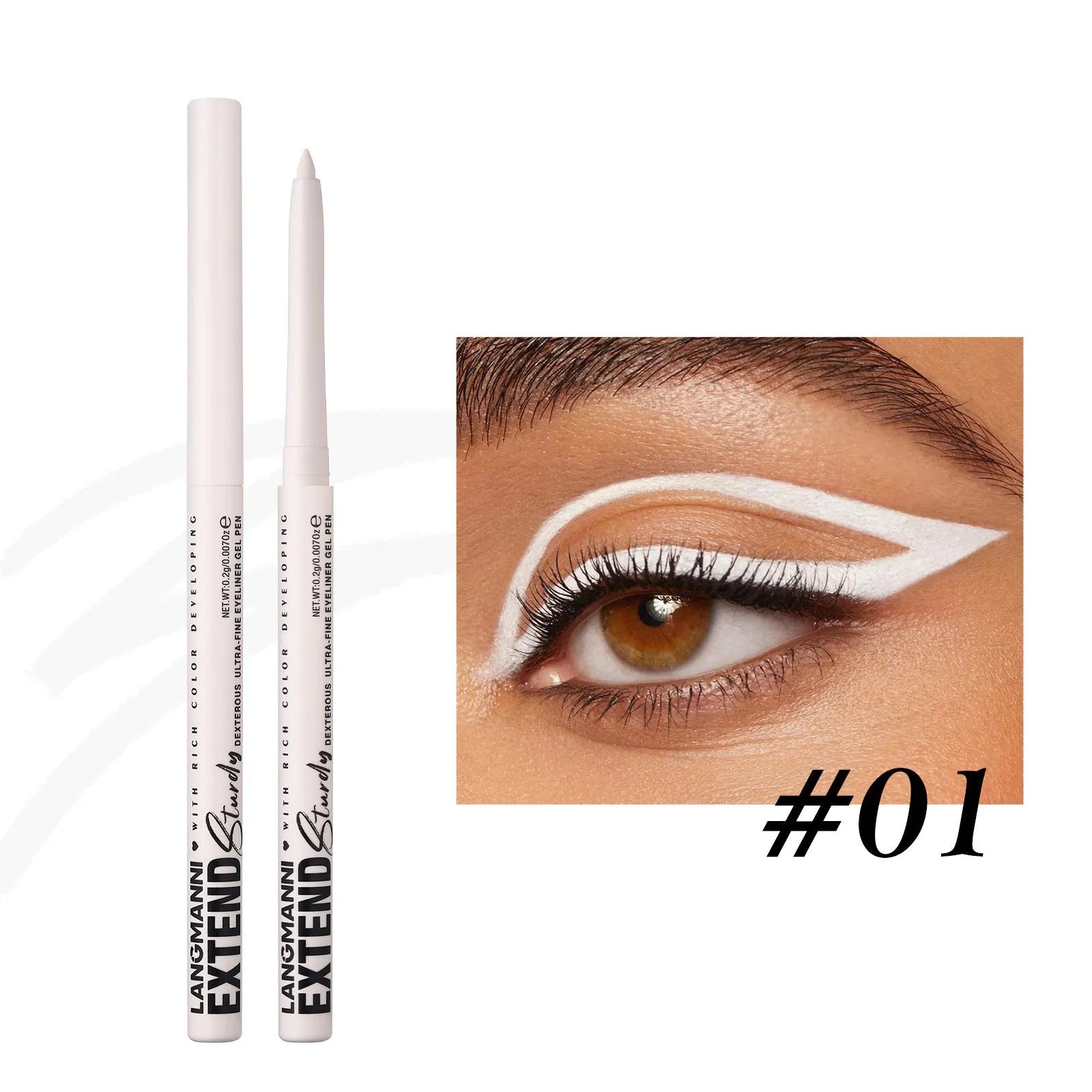 12 colourful gel eyeliner pencils in vibrant shades including glitter and metallic finishes