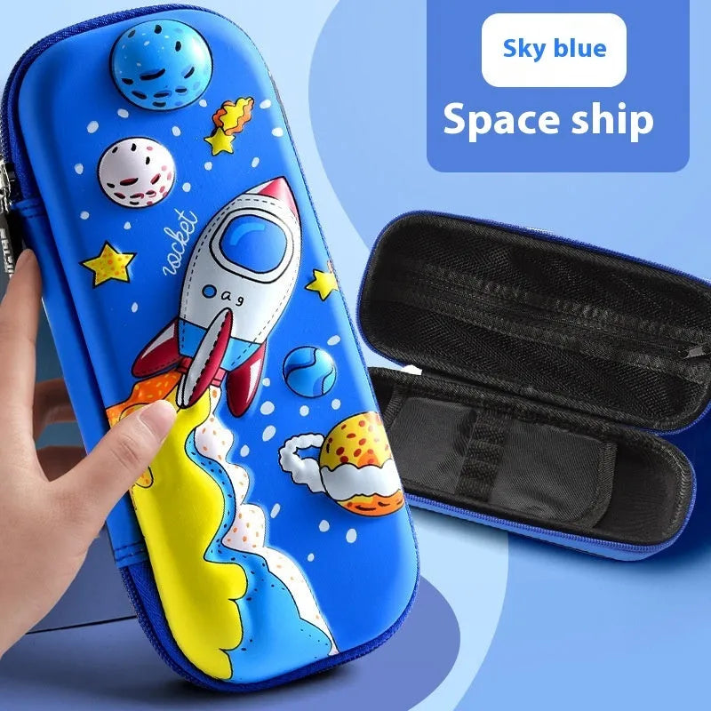 3D leather pencil case with zip closure showing one of 22 available colour pattern designs