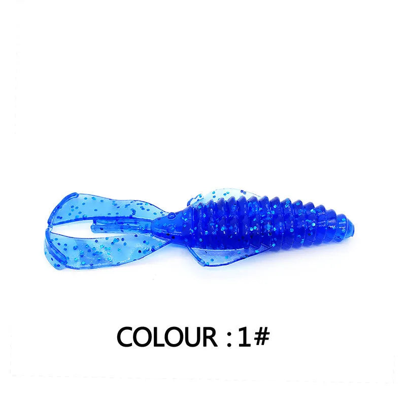 PVC soft plastic fishing lure in a selection of colours, shown in 8cm and 12cm sizes.