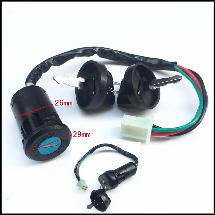 Waterproof plastic electric door lock actuator with 2-file 4-line configuration for car security systems