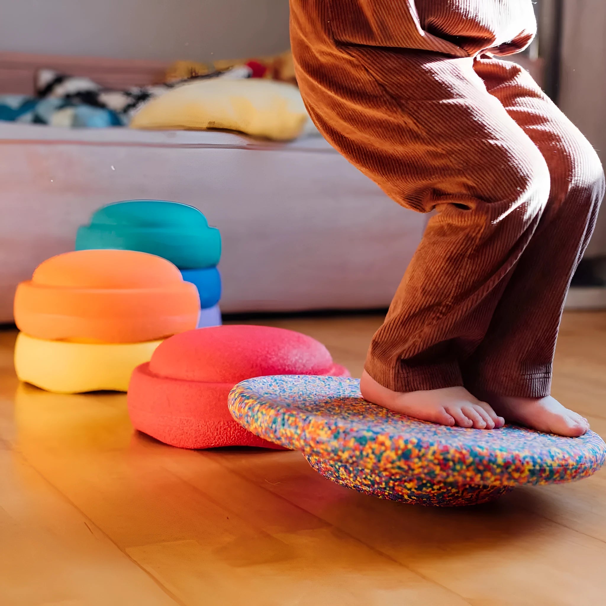 Plastic wood surf balance board for children aged 4-6 years in mixed colour or black wood pattern design