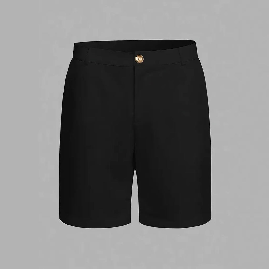 Men's straight-leg casual shorts in a cotton blend fabric, shown in a solid colour.