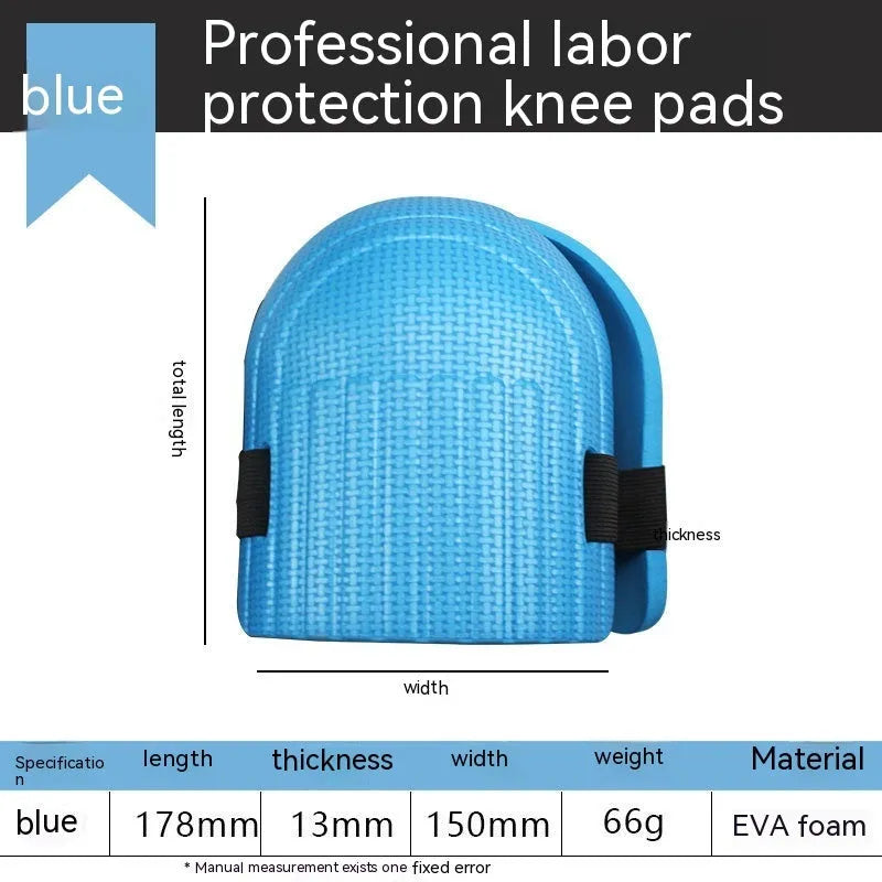 EVA foam kneeling pads with approximately 11mm thickness shown in black, blue, green, and pink colour options