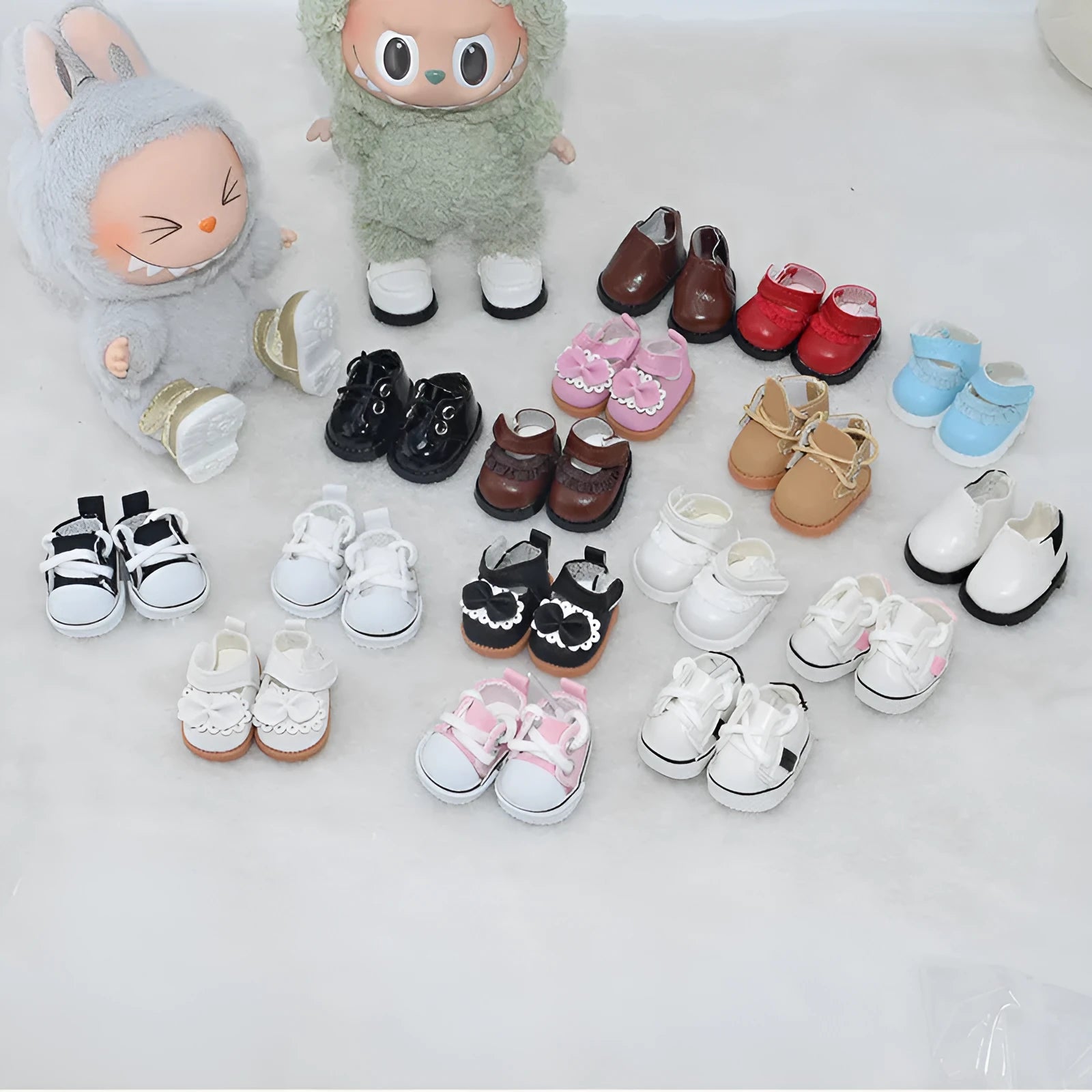 17CM doll replacement shoes in multiple styles including black boots and leather designs