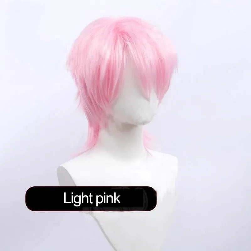 Short hair cosplay wig for men with anti-curling construction in various colour options