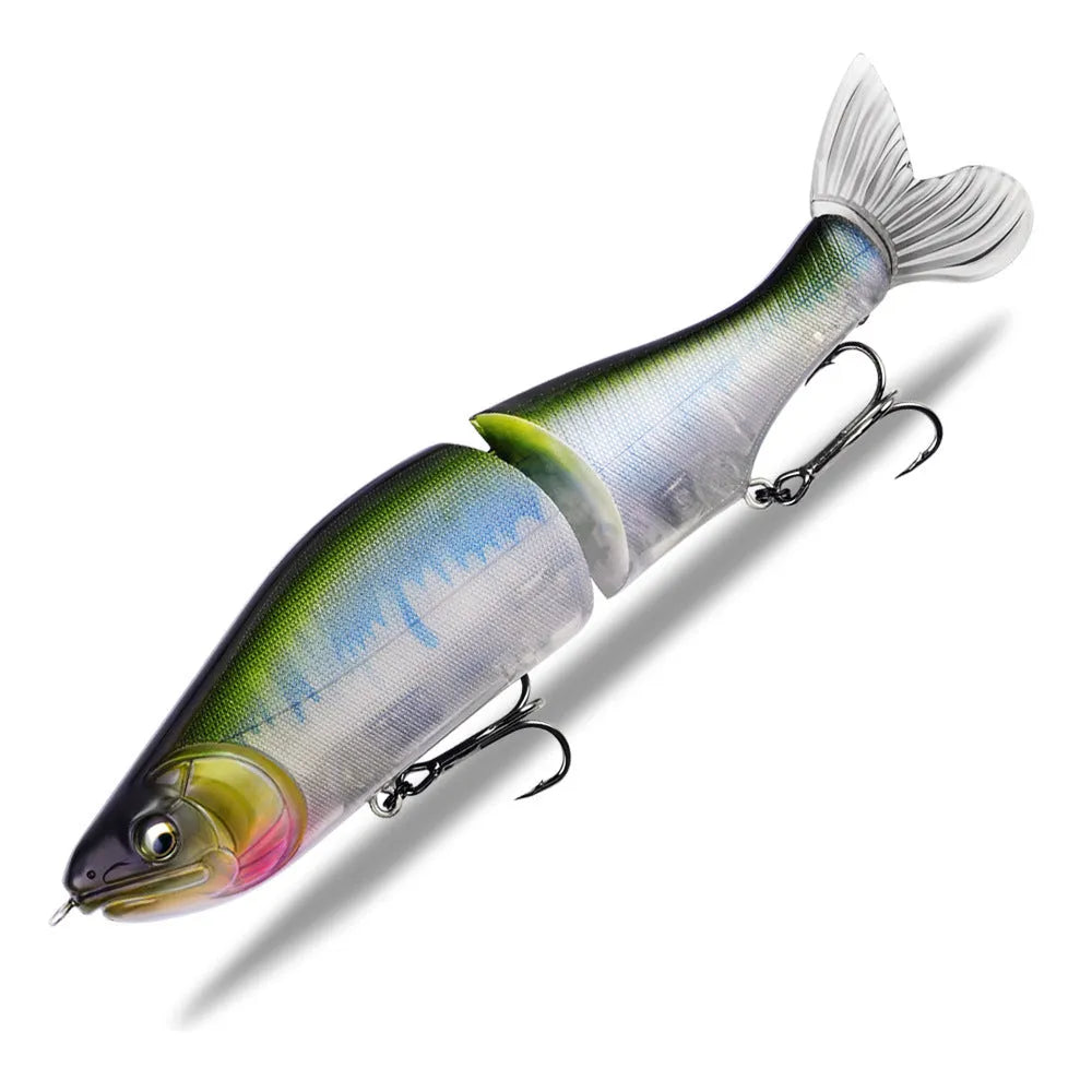 185mm long soft plastic fishing lure for bass, shown in one of 15 available colour options.