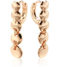 Gold-coloured woven copper round circle drop earrings with retro design.