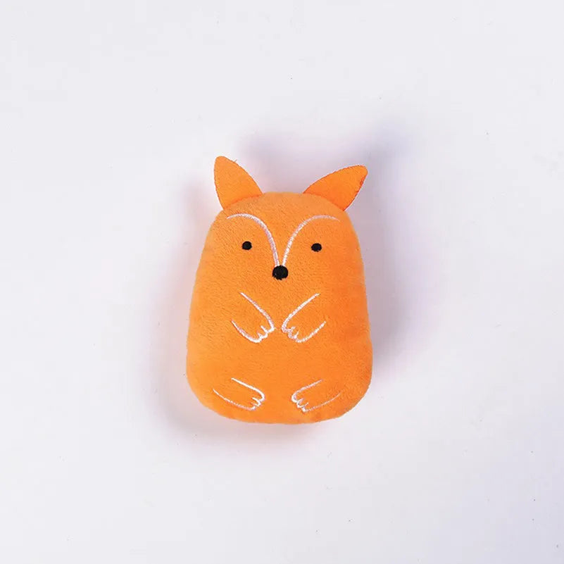 Plush cat chewing toy with claws for biting, filled with catnip